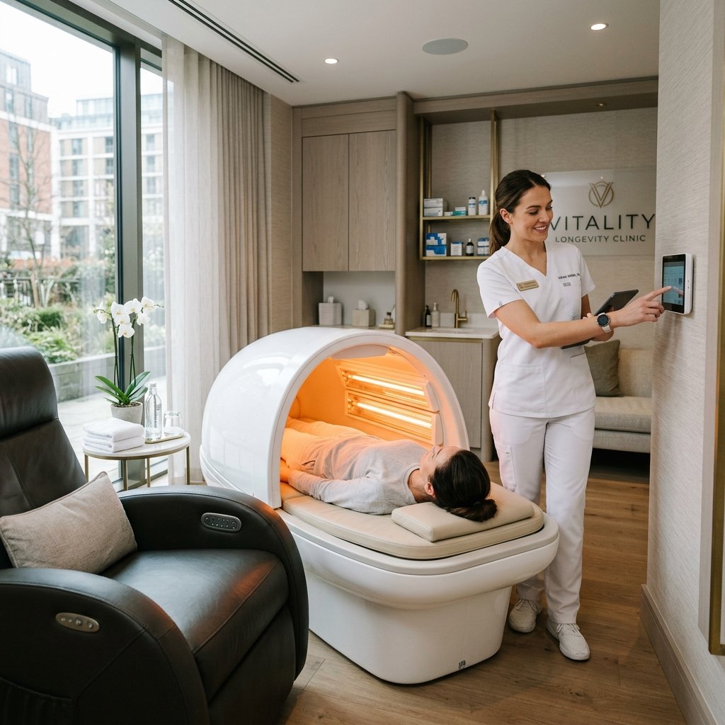 Private wellness technology room with luxury equipment