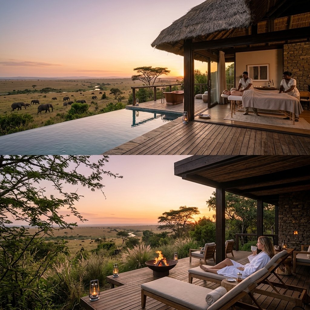 Luxury safari-lodge spa in an East African highland setting