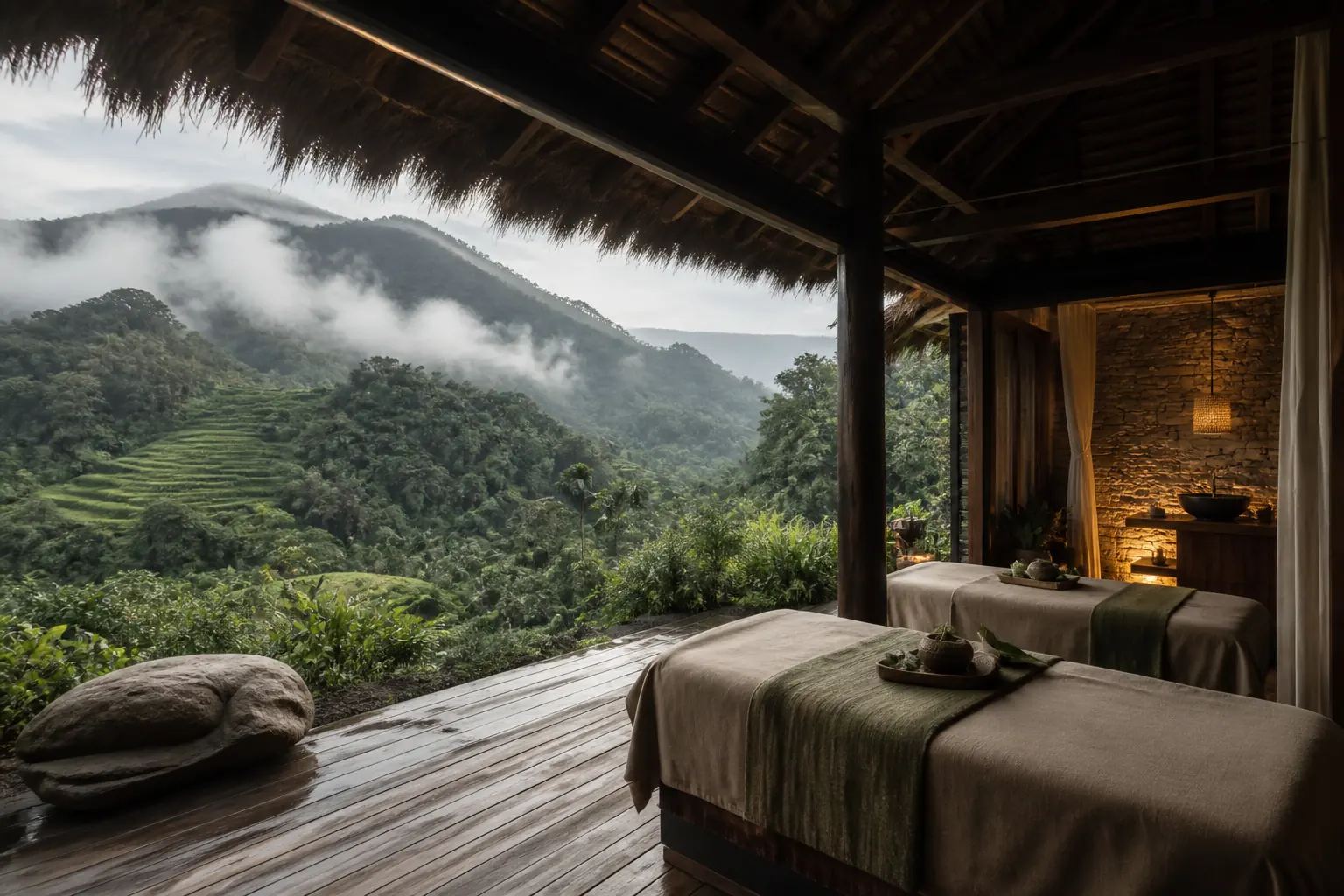 Spa development in Rwanda - luxury eco-lodge spa in the Virunga mountains